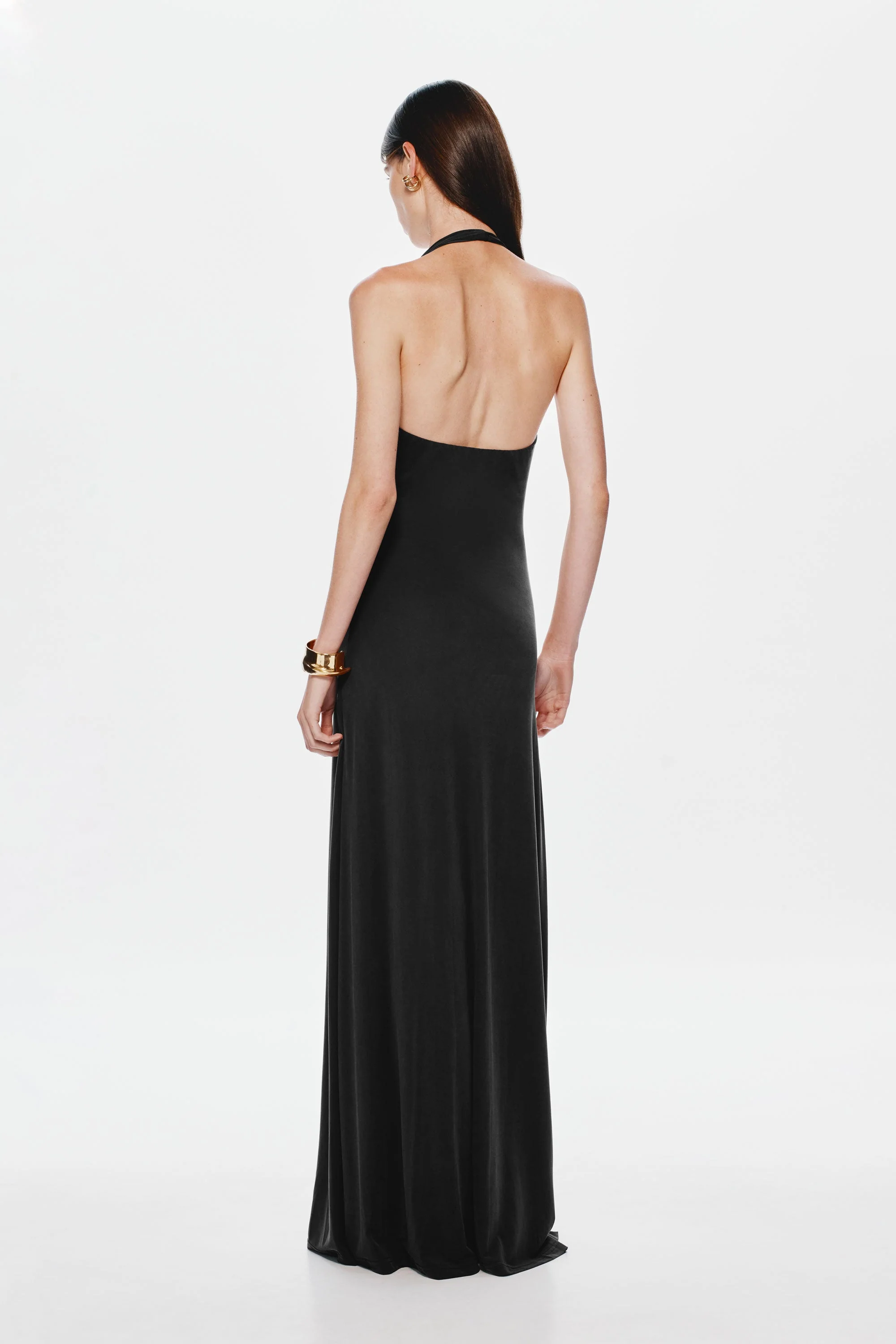 Jennifer Cupro Maxi Dress - Black - Image 5