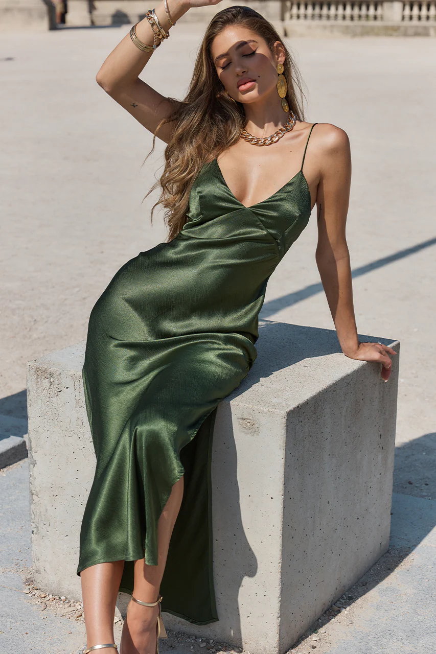 Jessica Midi Dress - Khaki - Image 2