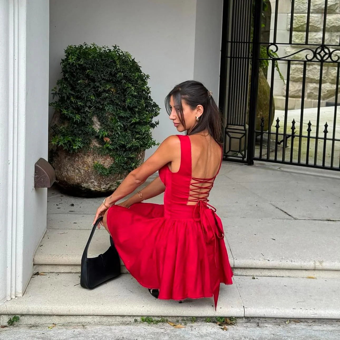 Joelle Mini Dress - Red - Image 3