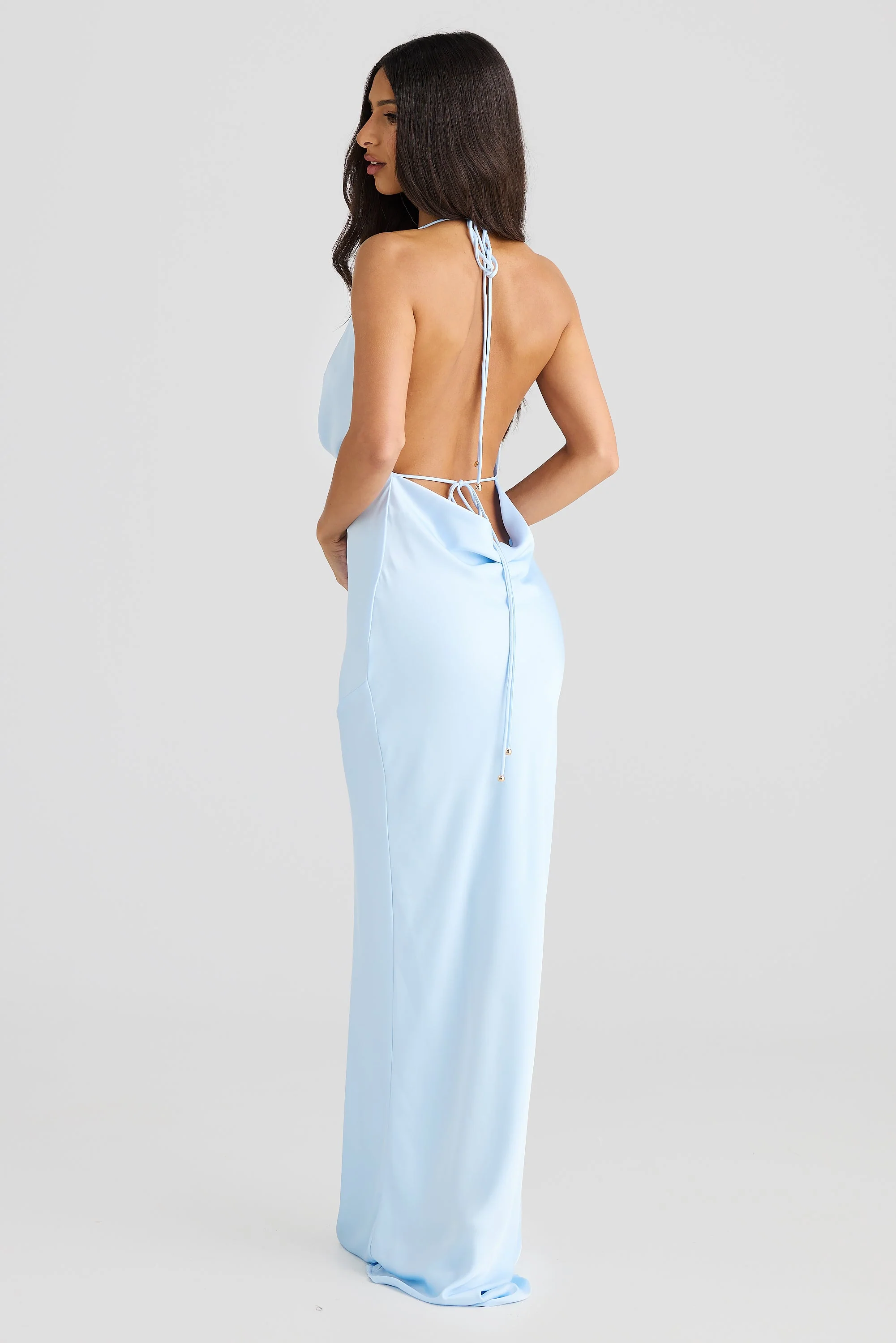 Josefina Dress - Sky Blue Satin - Image 2