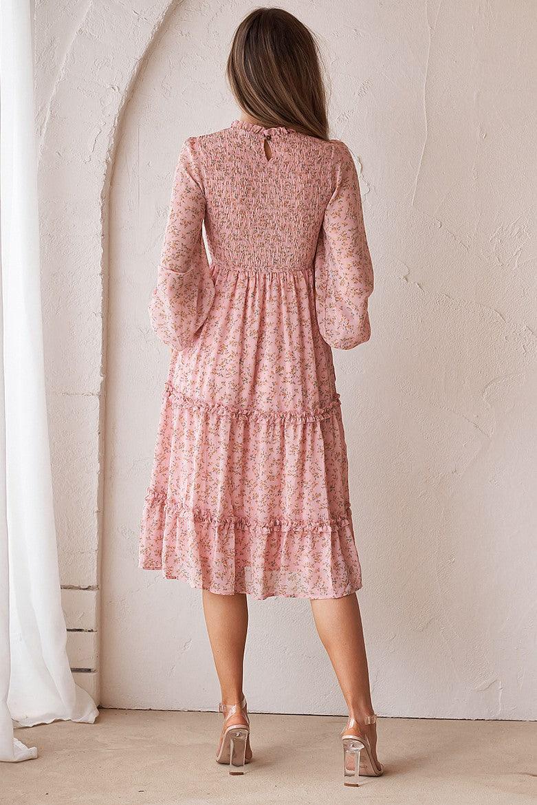 Juniper Shirred Dress - Blush - Image 3