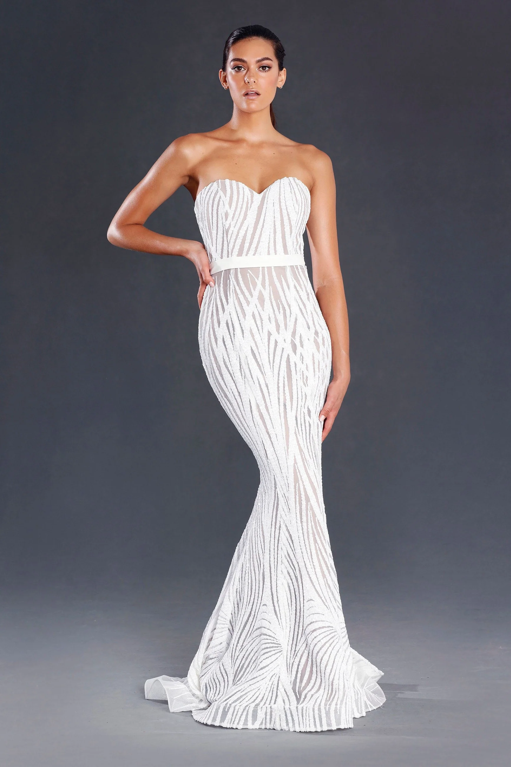 Jadore JX039 Gown - White - Image 2