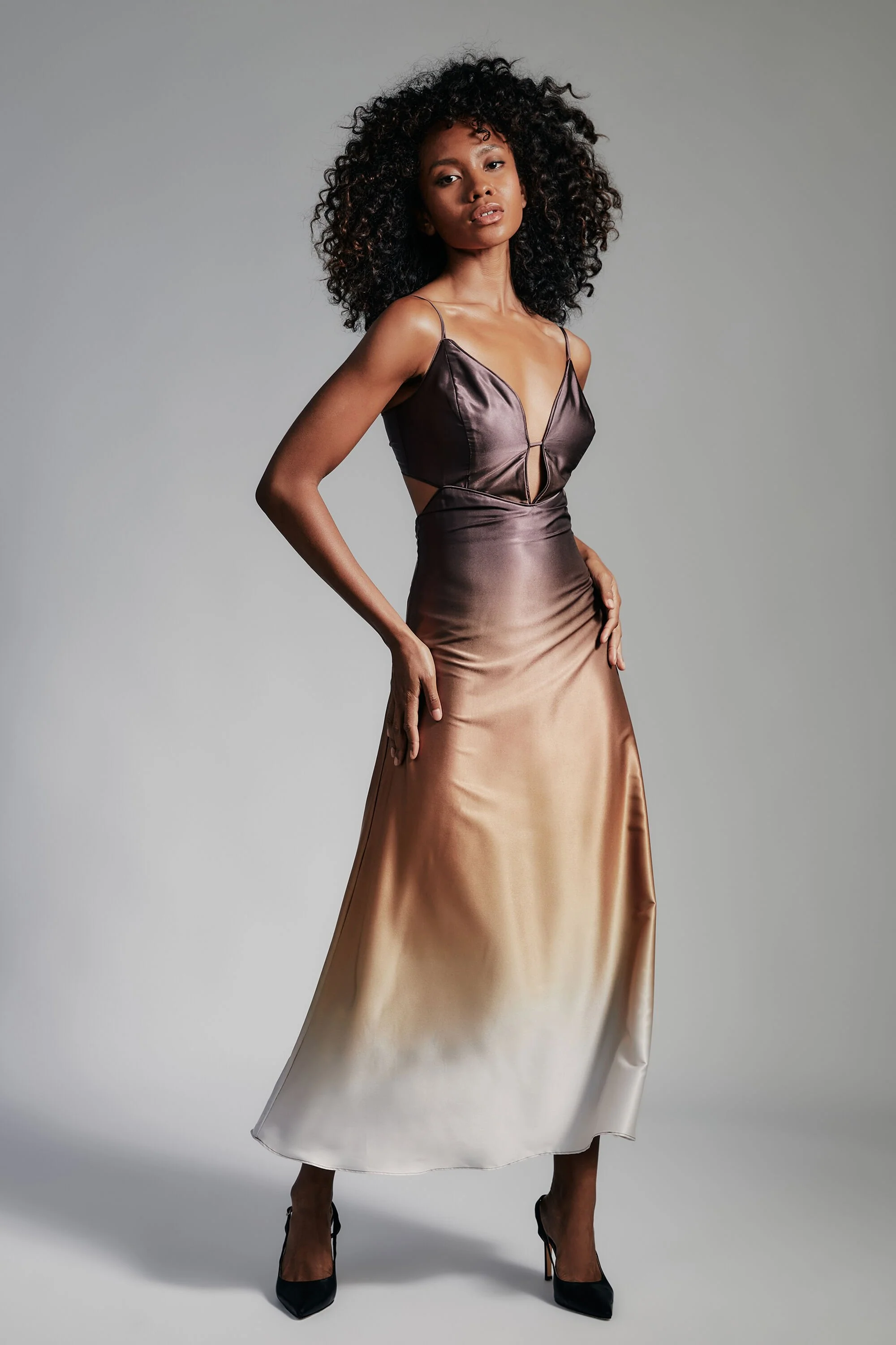 Karlotta Slip Dress - Brown Ombre - Image 3