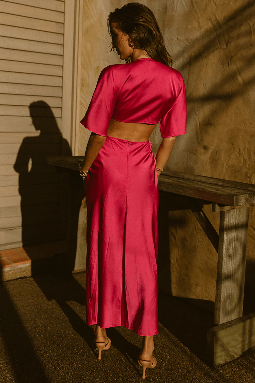 Kaylee Midi Dress - Fuschia - Image 4