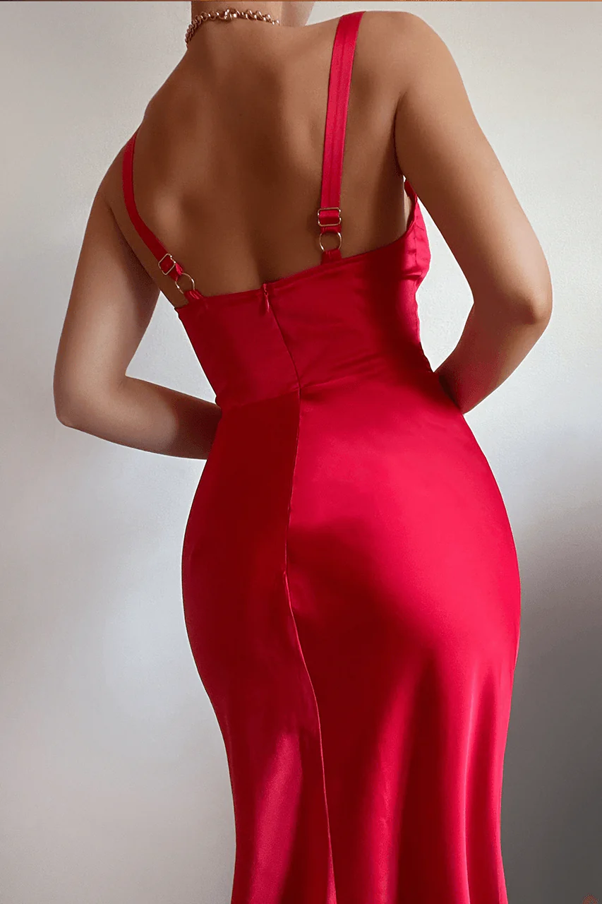 Kelsey Midi Dress - Red - Image 2