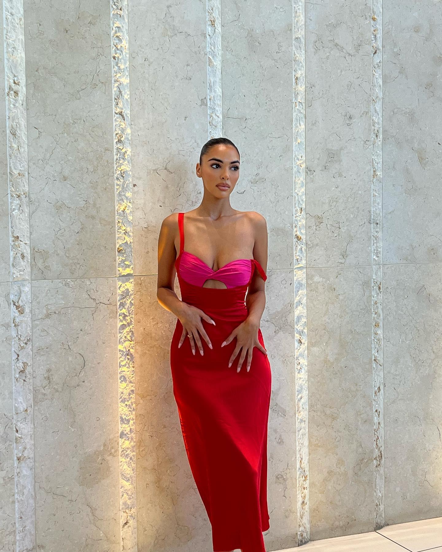 Kelsey Midi Dress - Red - Image 5