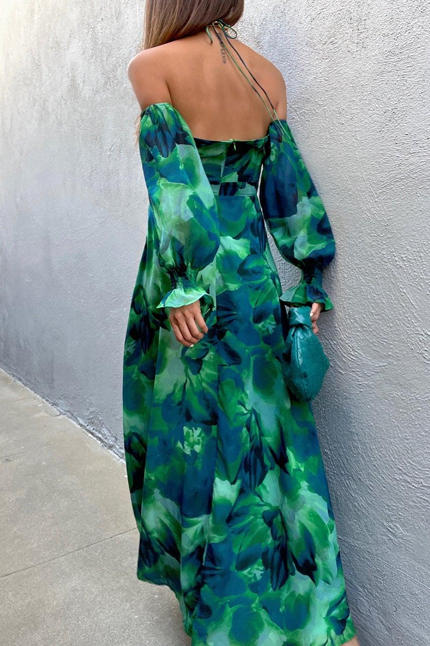 Kharma Maxi Dress - Green Floral - Image 2