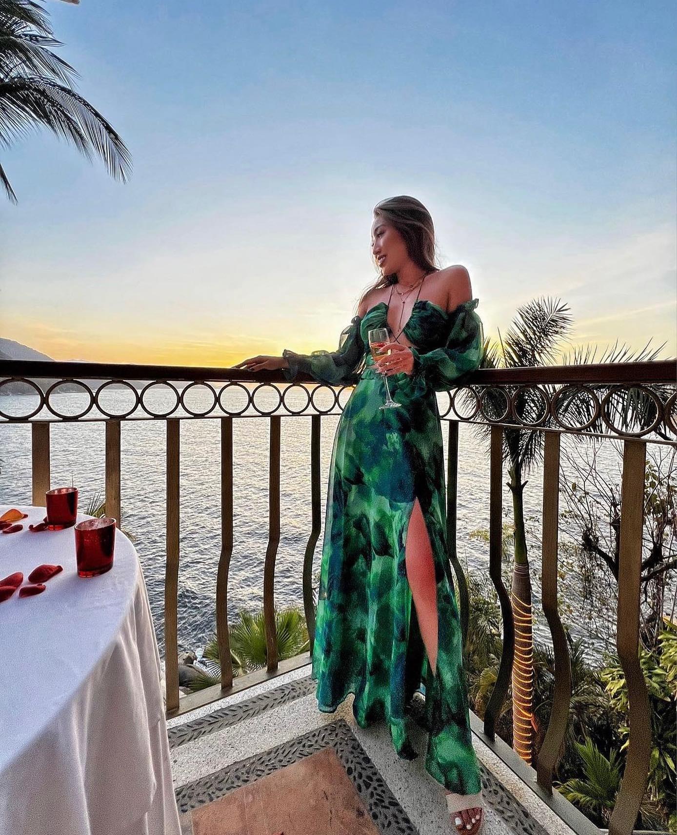 Kharma Maxi Dress - Green Floral - Image 3