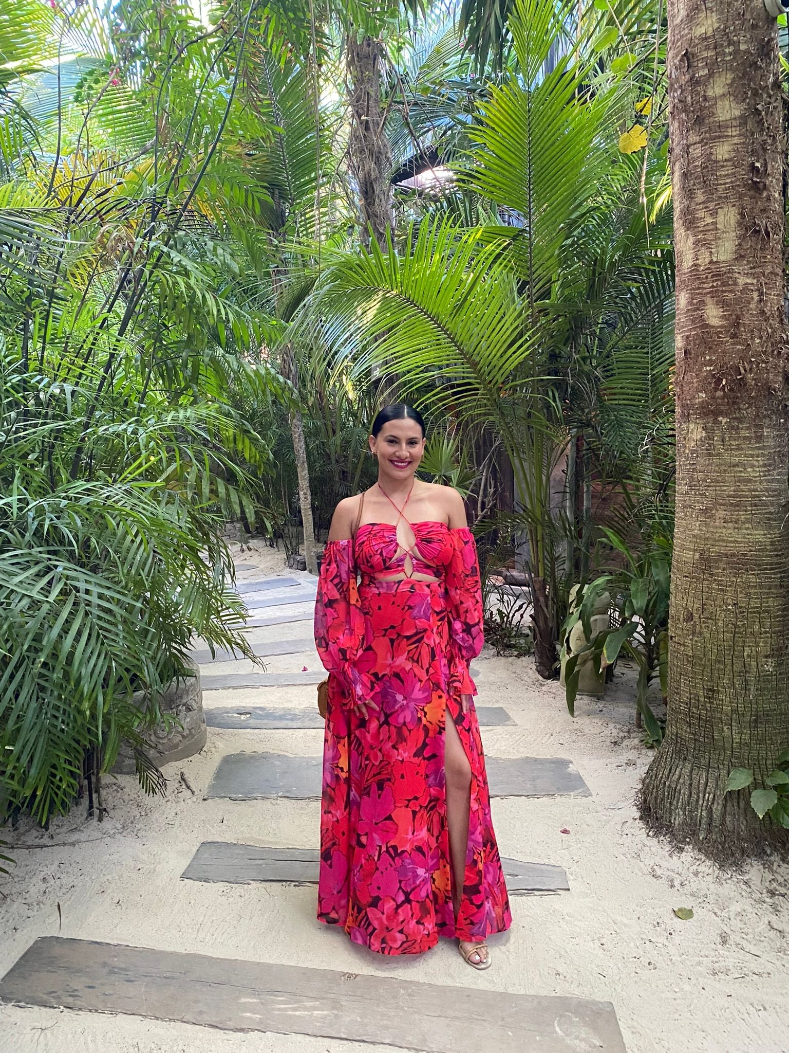 Kharma Maxi Dress - Orange Floral - Image 3