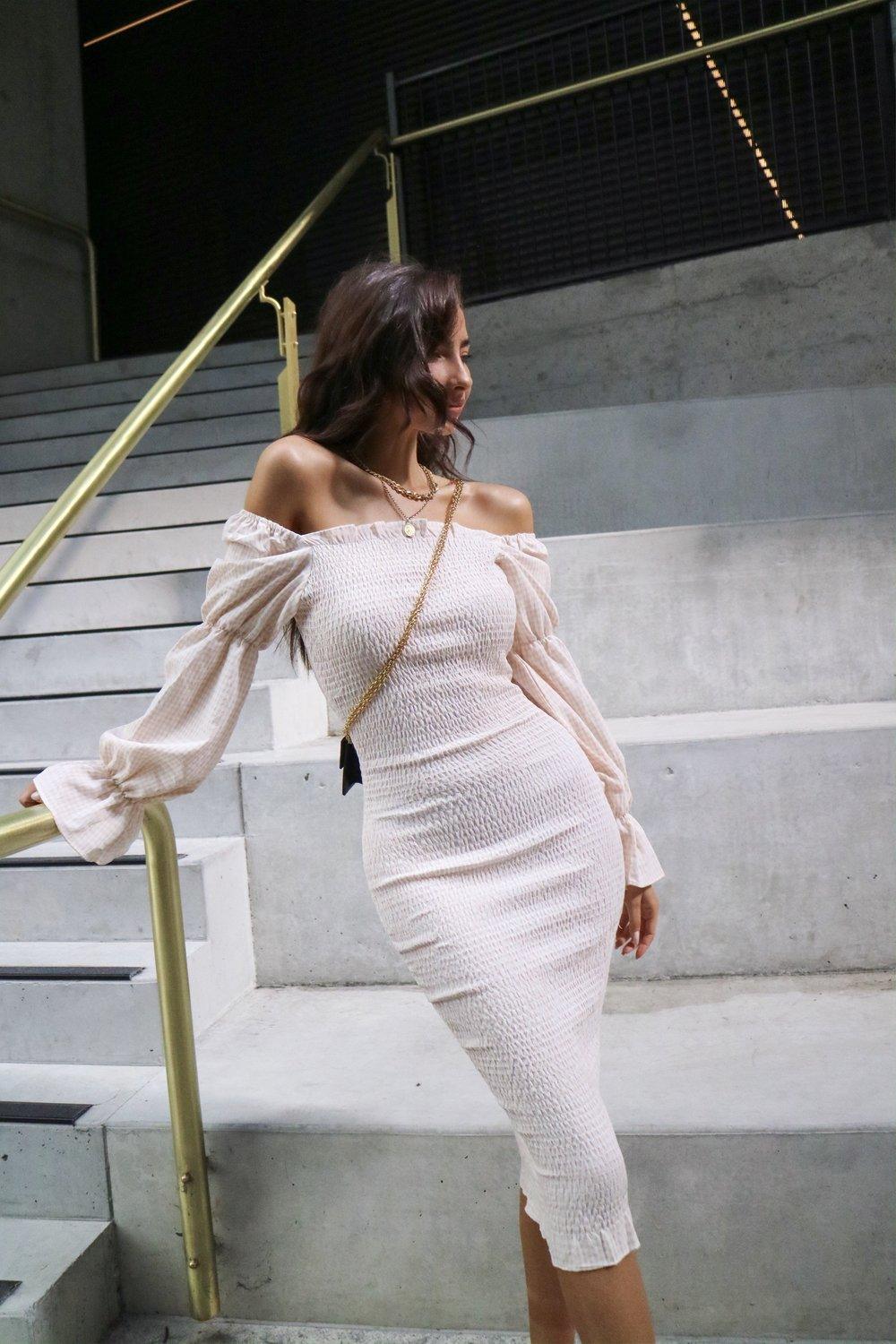 Kourtney Dress - Cream/White - Image 8