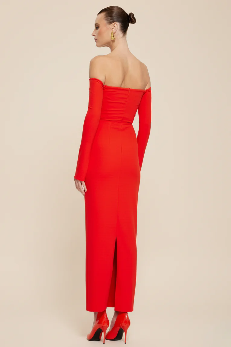 Kristie Midi Dress - Cherry Red - Image 2