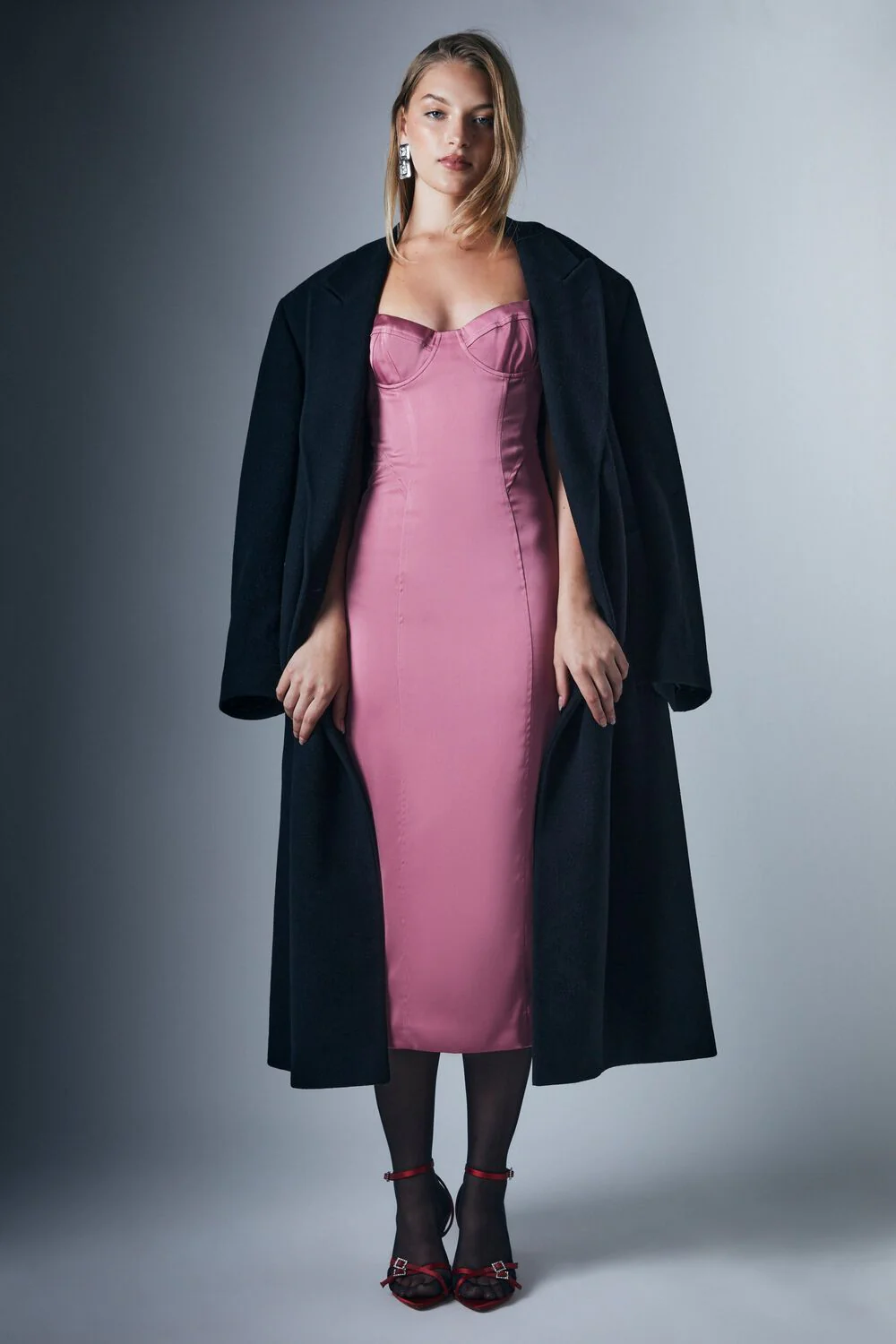 Landon Structured Midi Dress - Mauve - Image 4