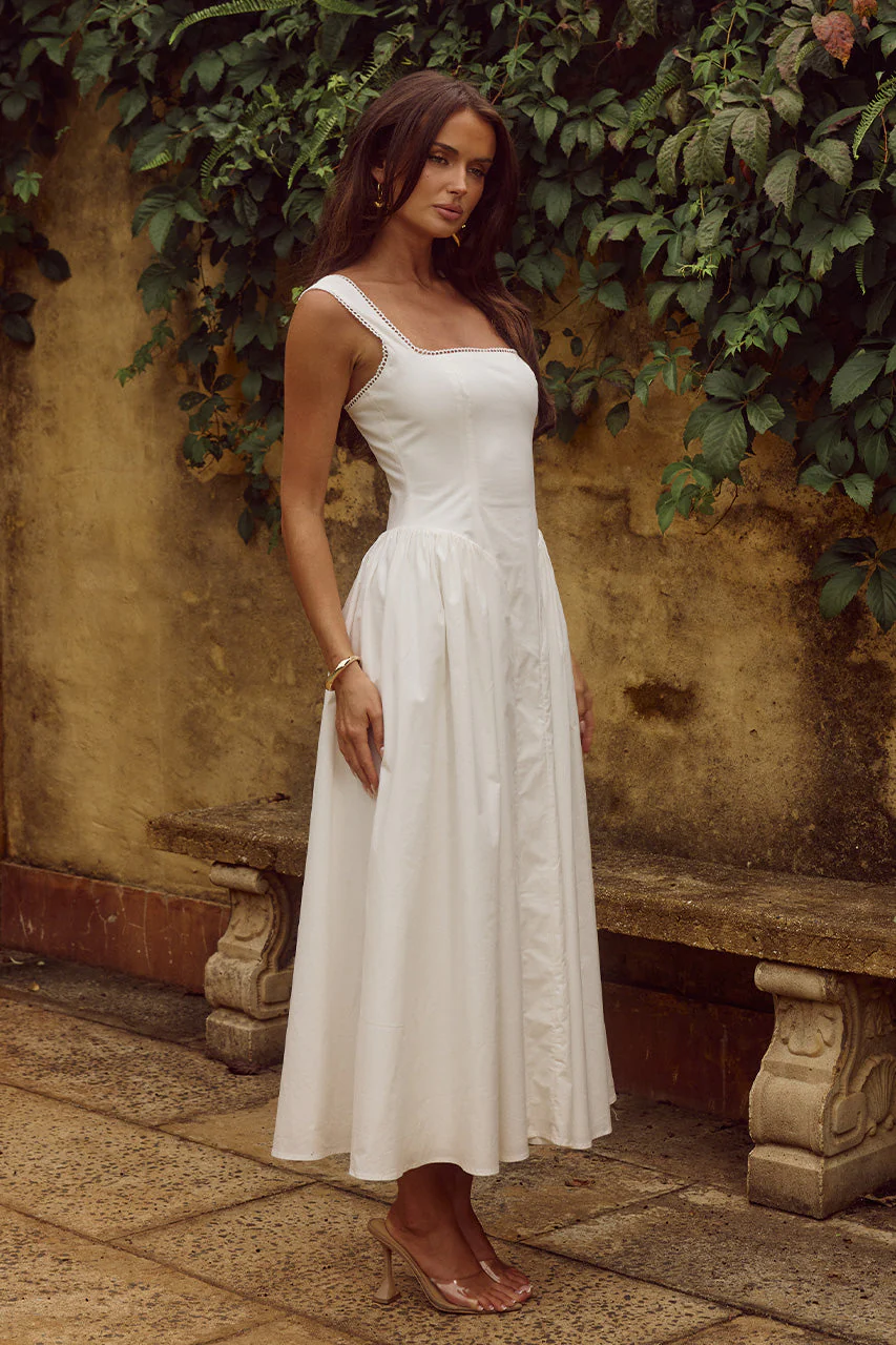 Lani Midi Dress - White - Image 3
