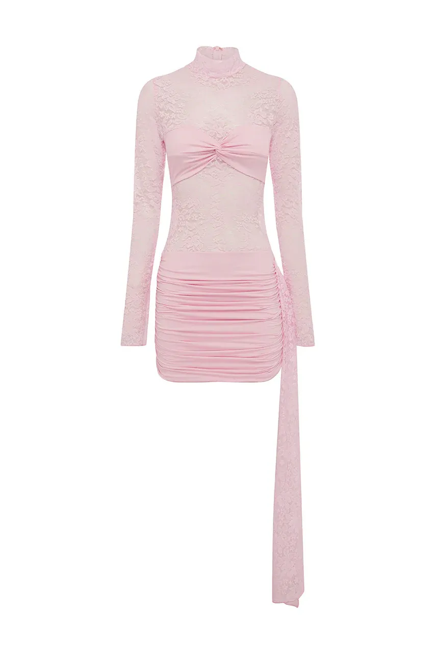 Larna Sleeved Mini Dress - Musk - Image 6