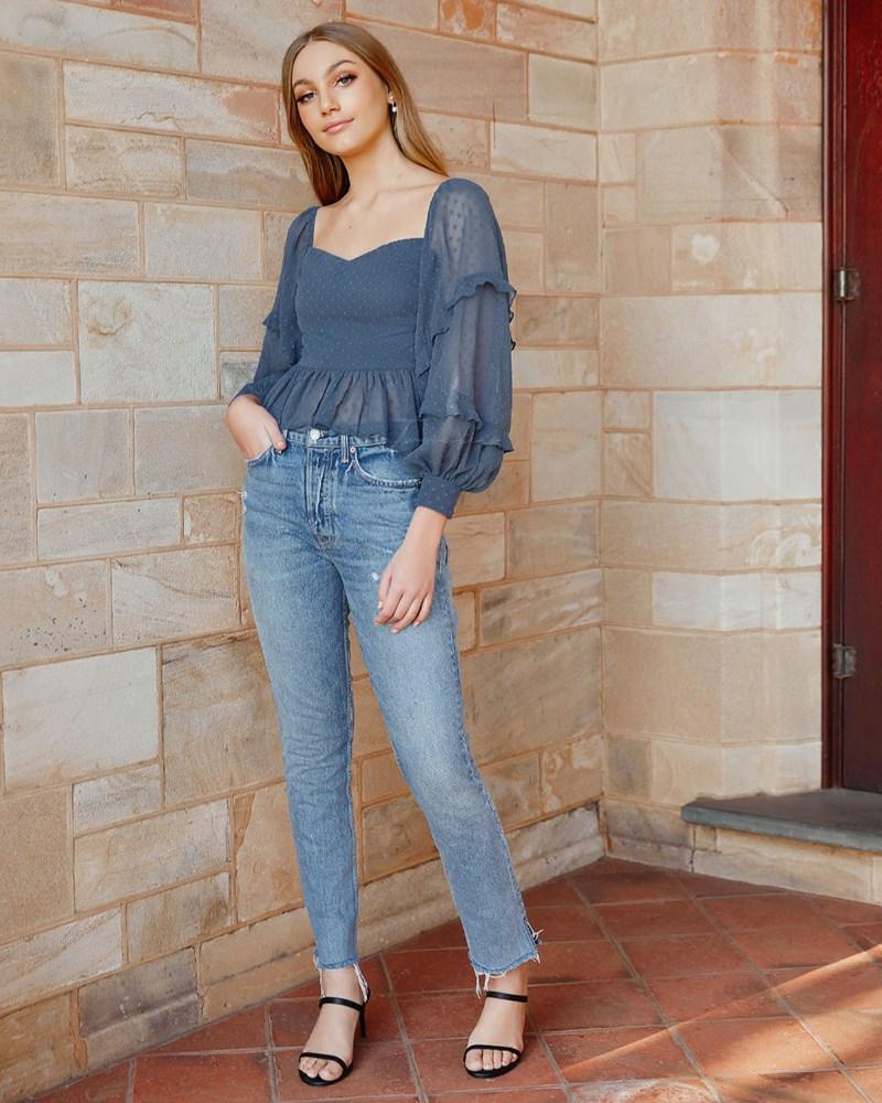 Lavina Top - Steel Blue - Image 3