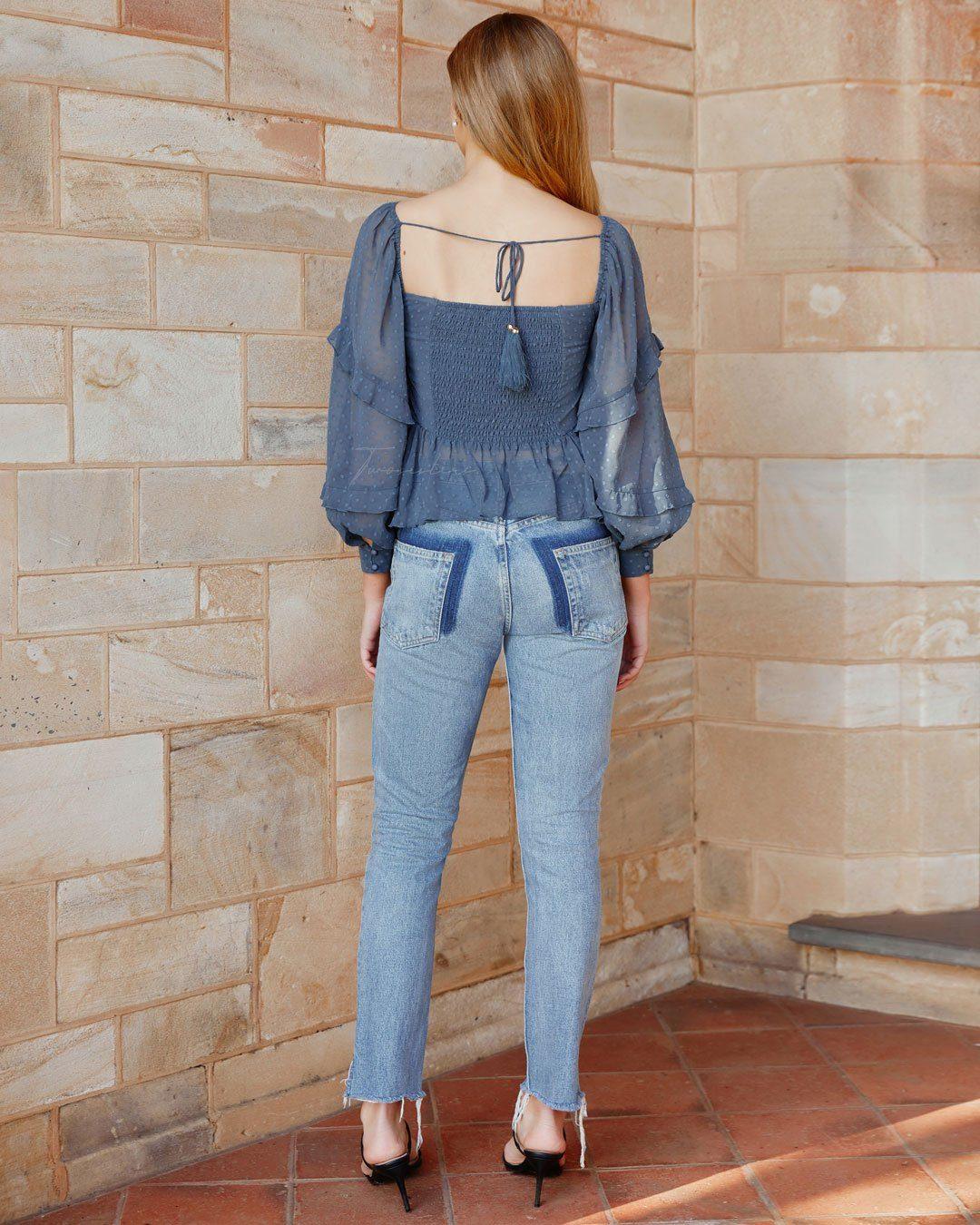 Lavina Top - Steel Blue - Image 4