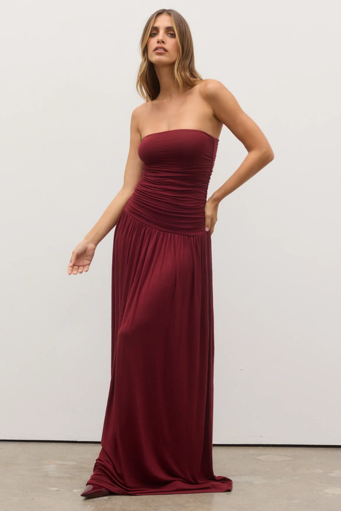 Leah Maxi Dress - Wine - Image 3