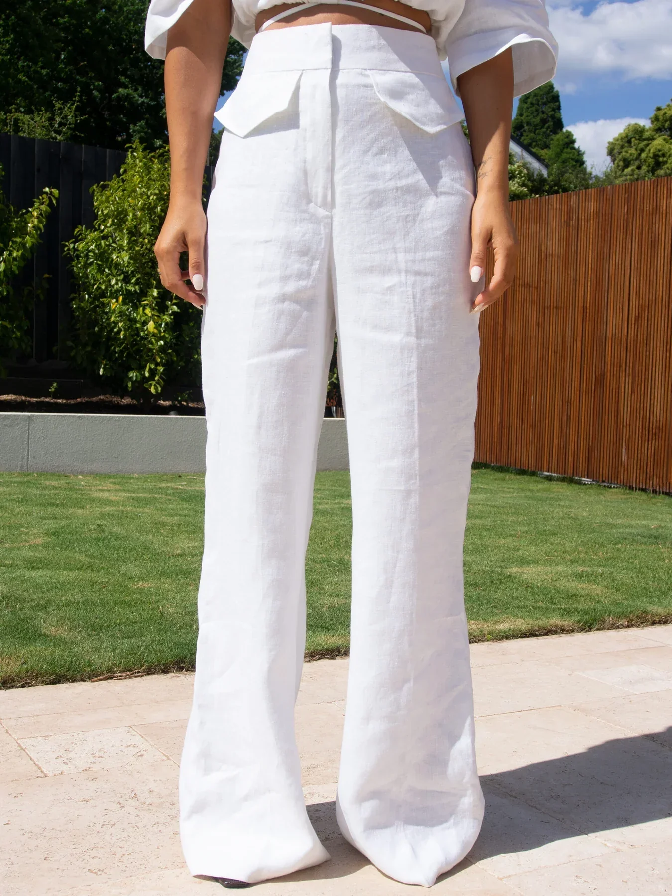 Leesa Linen Pant - Ivory - Image 4