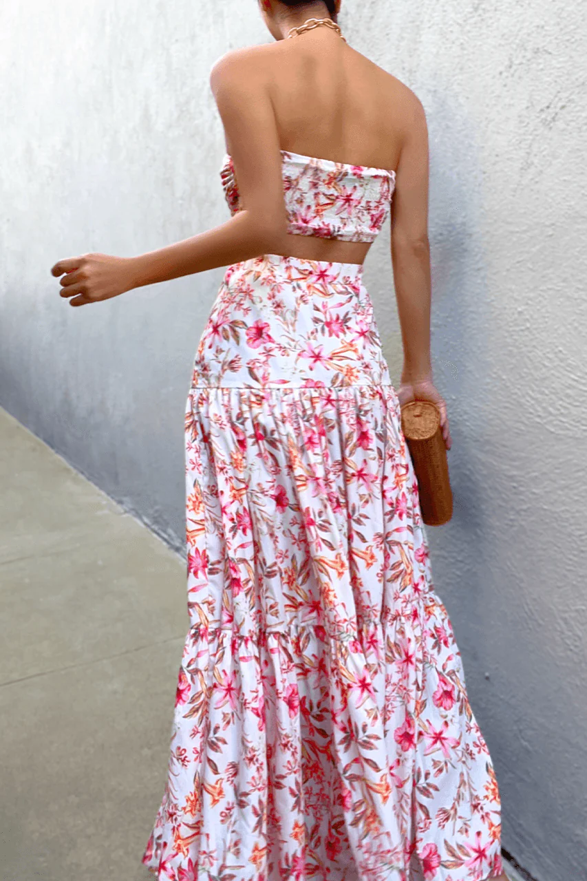 Ayla Maxi Skirt - White Floral - Image 2