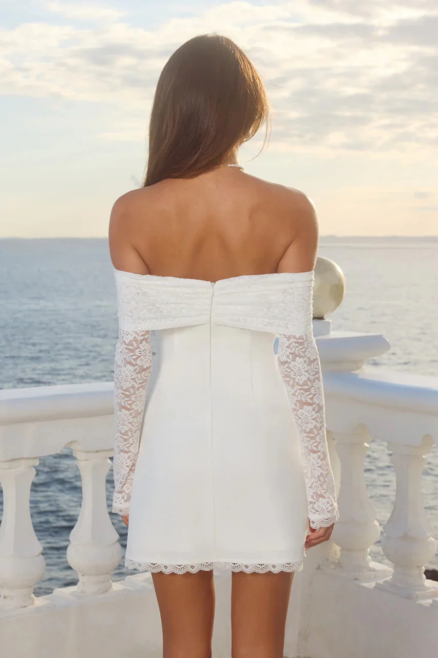 Leona Mini Dress - White - Image 2