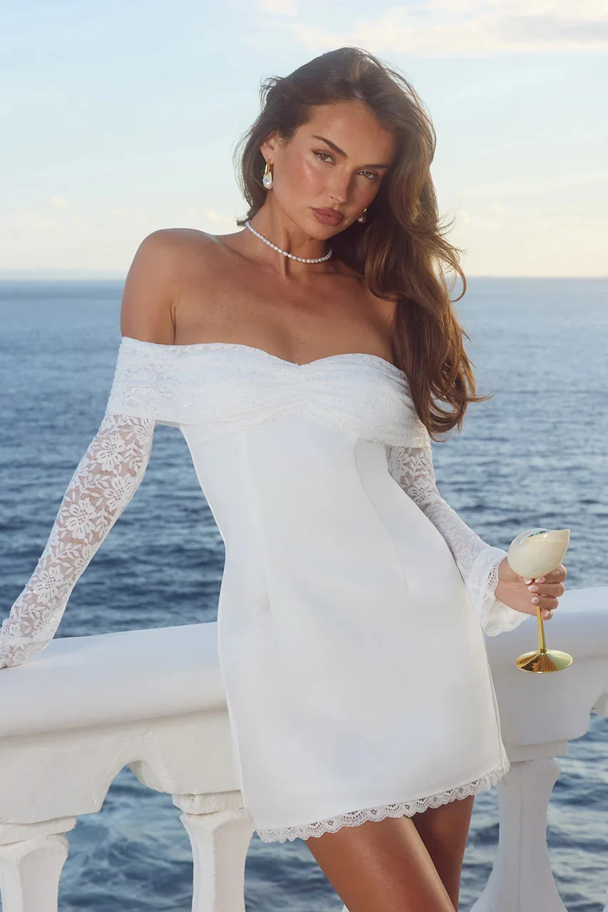 Leona Mini Dress - White - Image 6