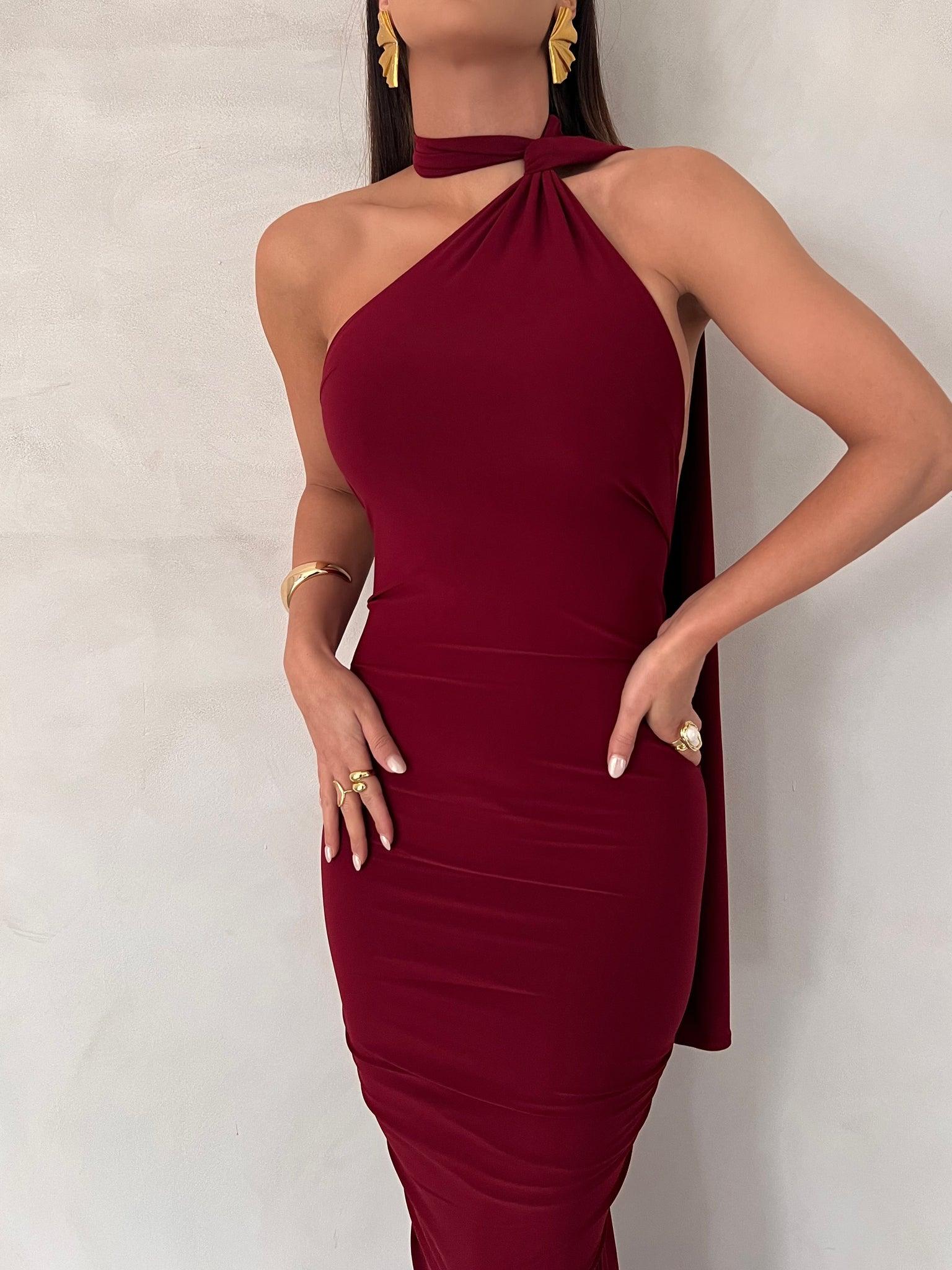 Leoni Dress - Wine - Image 3