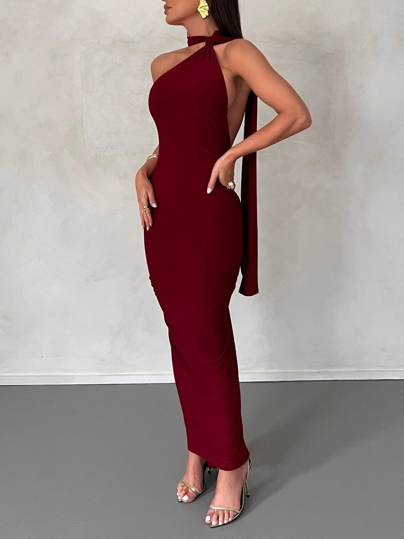 Leoni Dress - Wine - Image 4