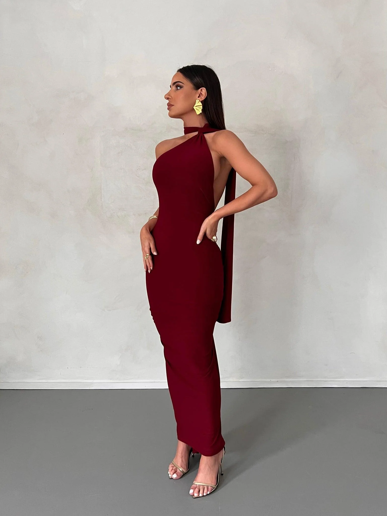 Leoni Dress - Wine - Image 7