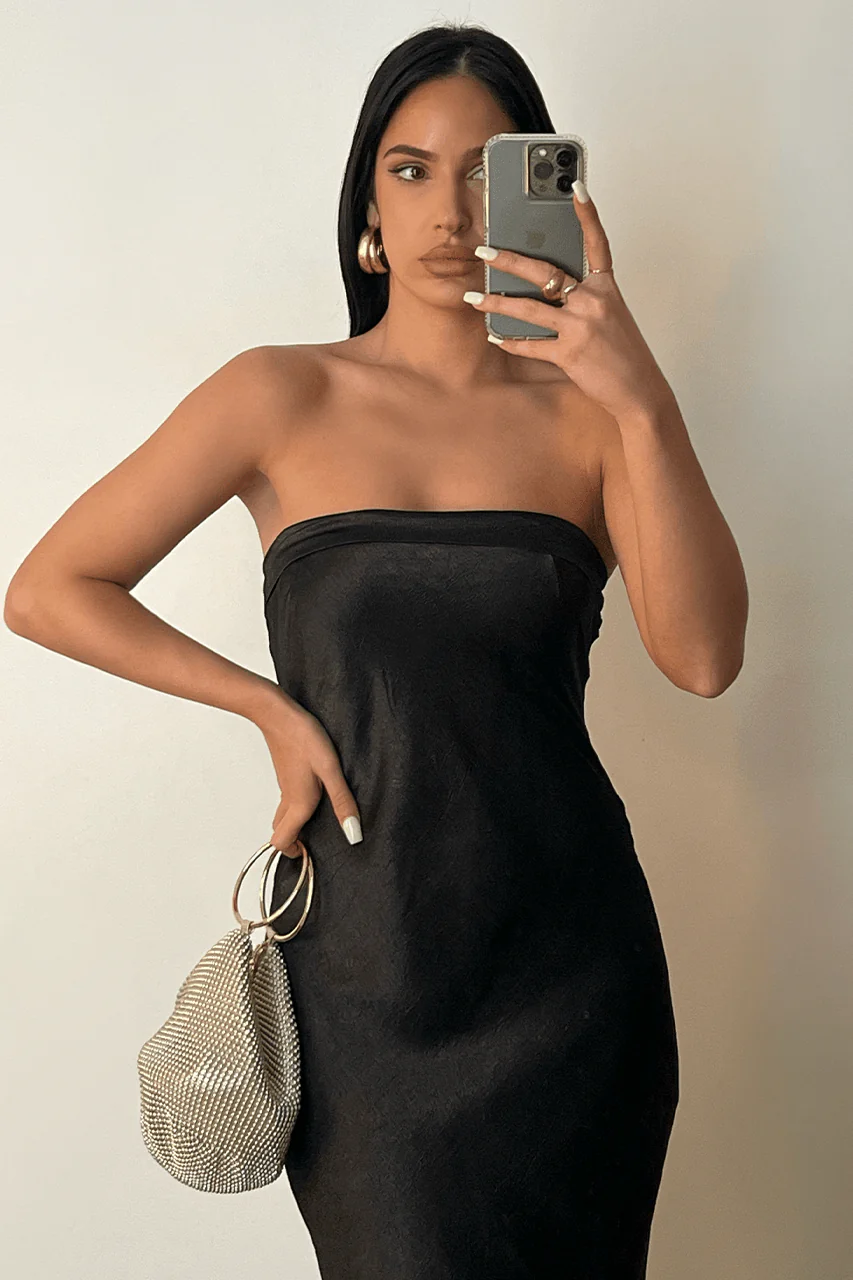 Leyla Slip Dress - Black - Image 3