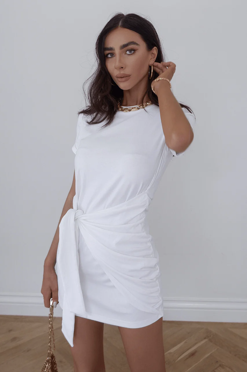 Lila Shirt Dress - White - Image 3