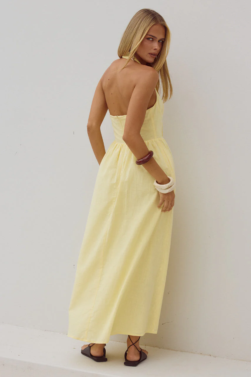 Limoni Midi Dress - Lemon - Image 2