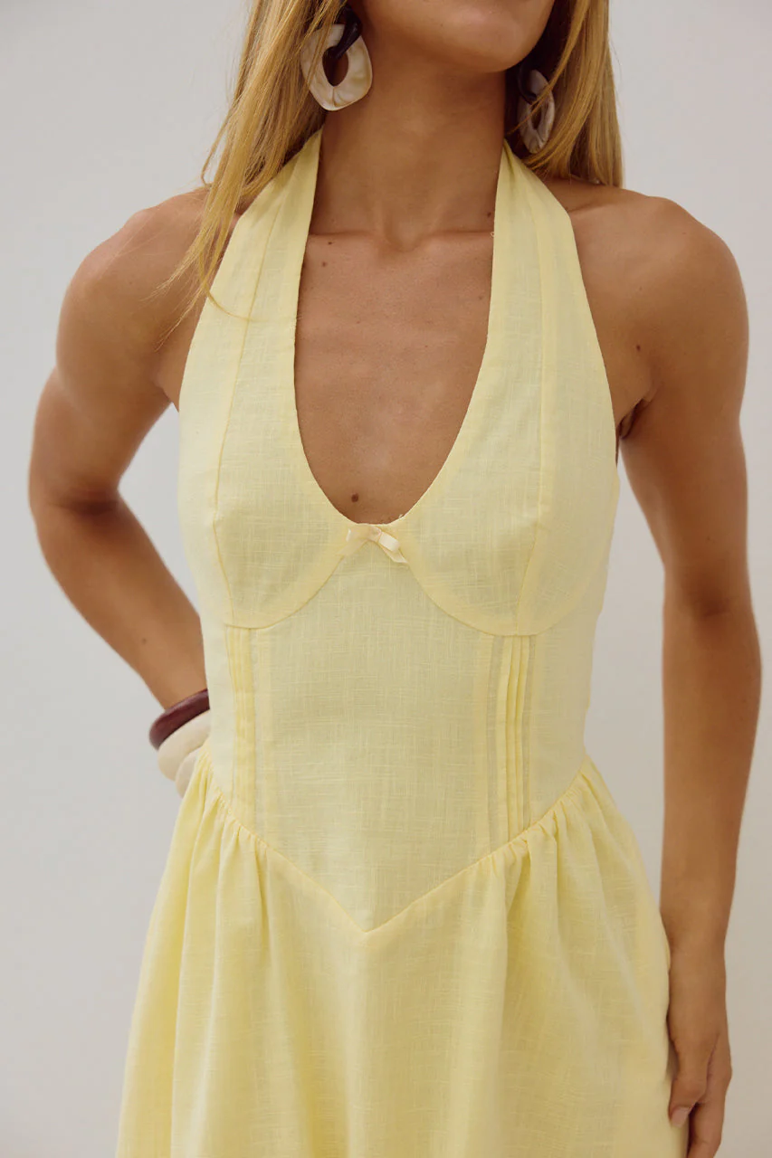 Limoni Midi Dress - Lemon - Image 3