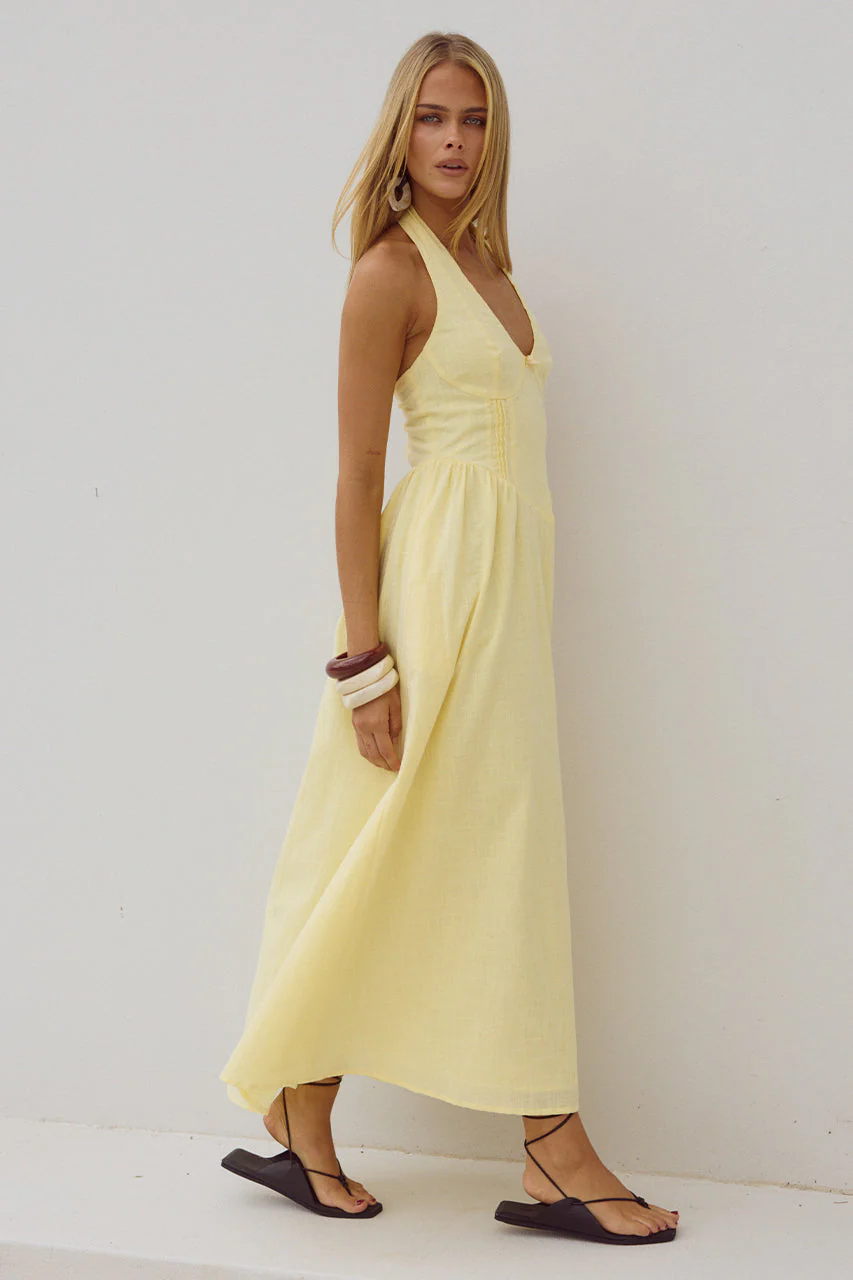 Limoni Midi Dress - Lemon - Image 4