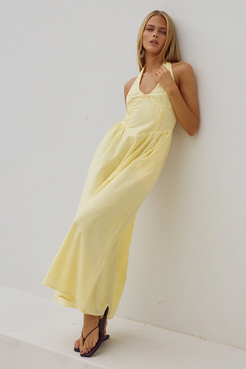 Limoni Midi Dress - Lemon - Image 5