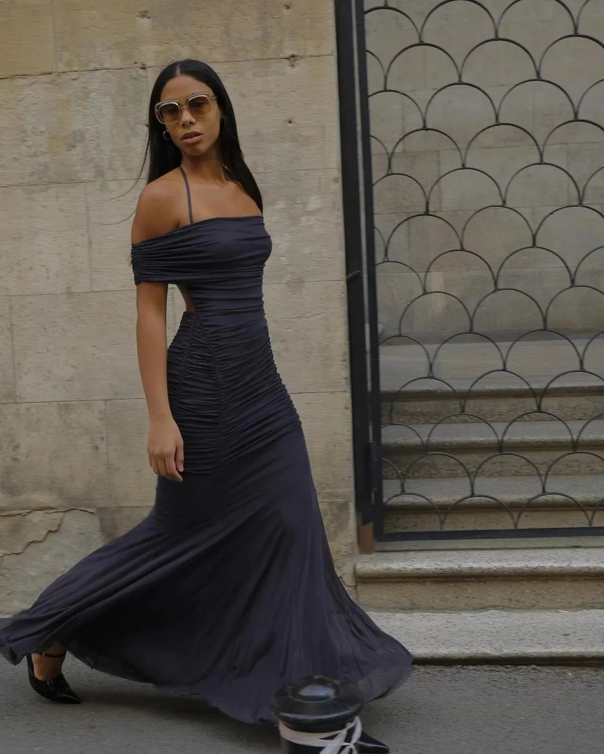 Livia Dress - Charcoal - Image 5