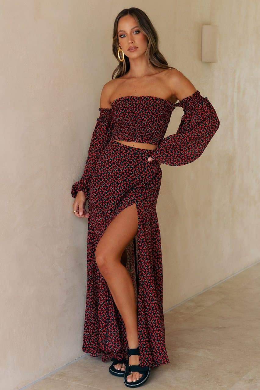 Hartley Maxi Skirt - Black Floral - Image 2