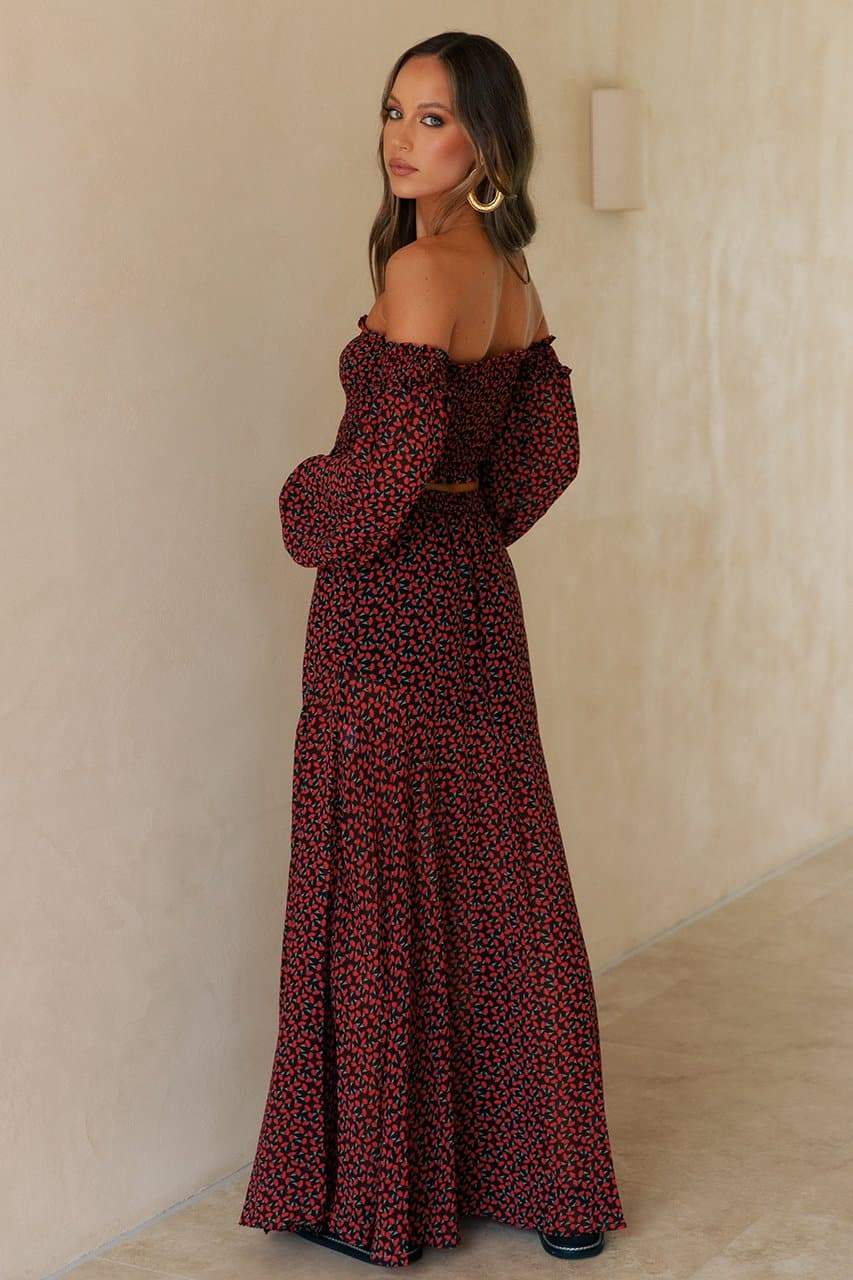 Hartley Maxi Skirt - Black Floral - Image 3
