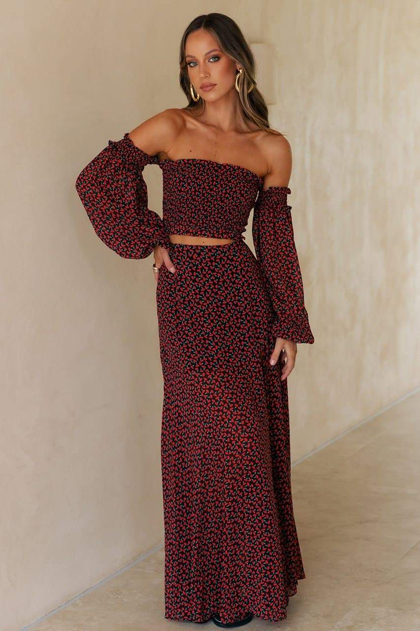 Hartley Maxi Skirt - Black Floral - Image 4