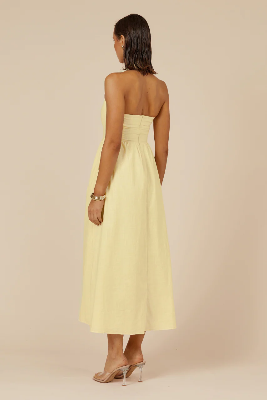 Locklea Midi Dress - Lemon - Image 2