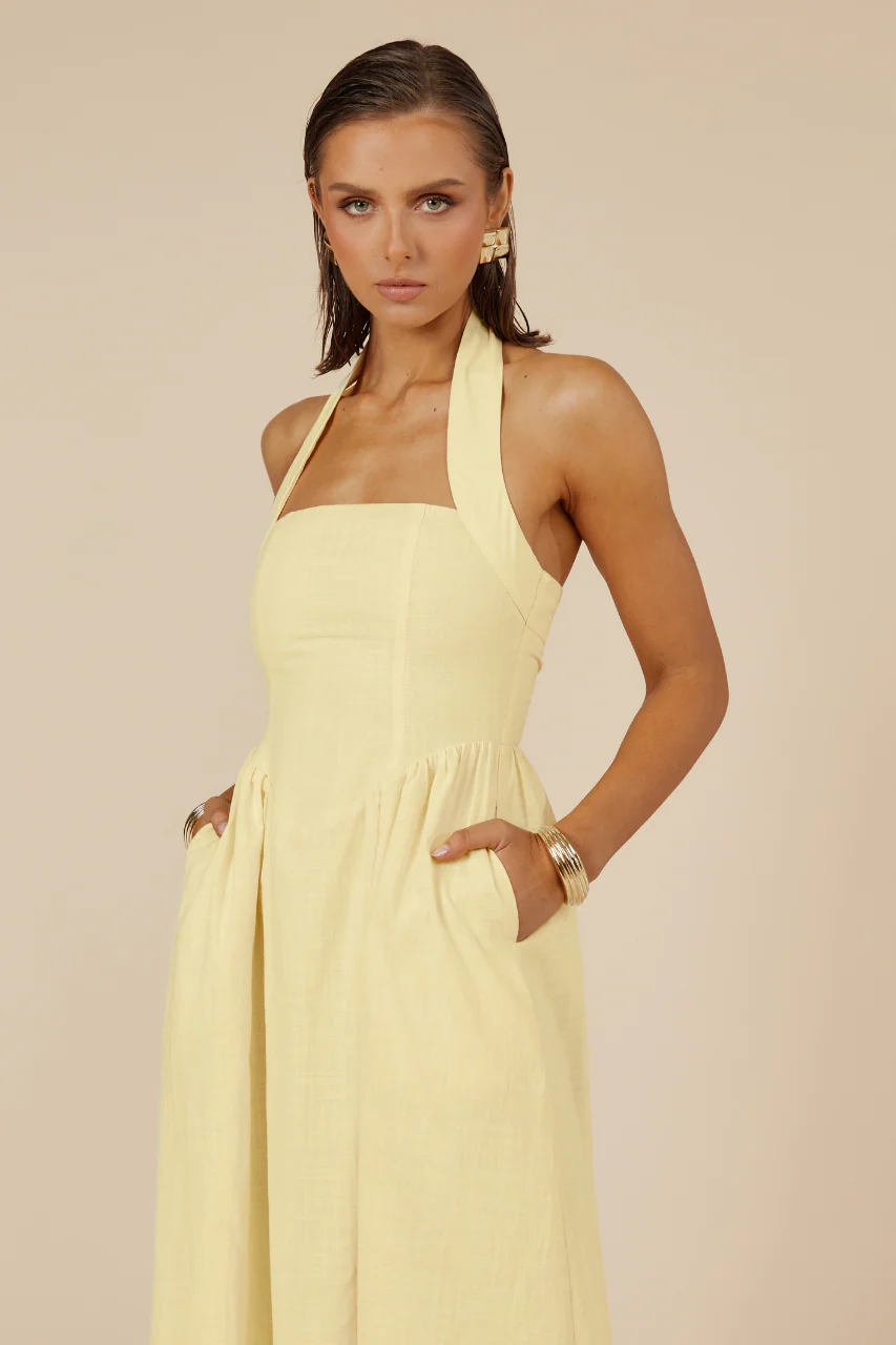 Locklea Midi Dress - Lemon - Image 3
