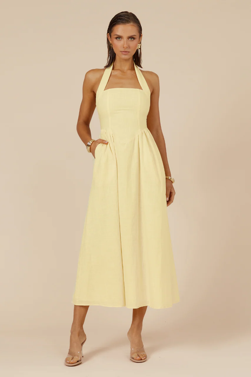 Locklea Midi Dress - Lemon - Image 4