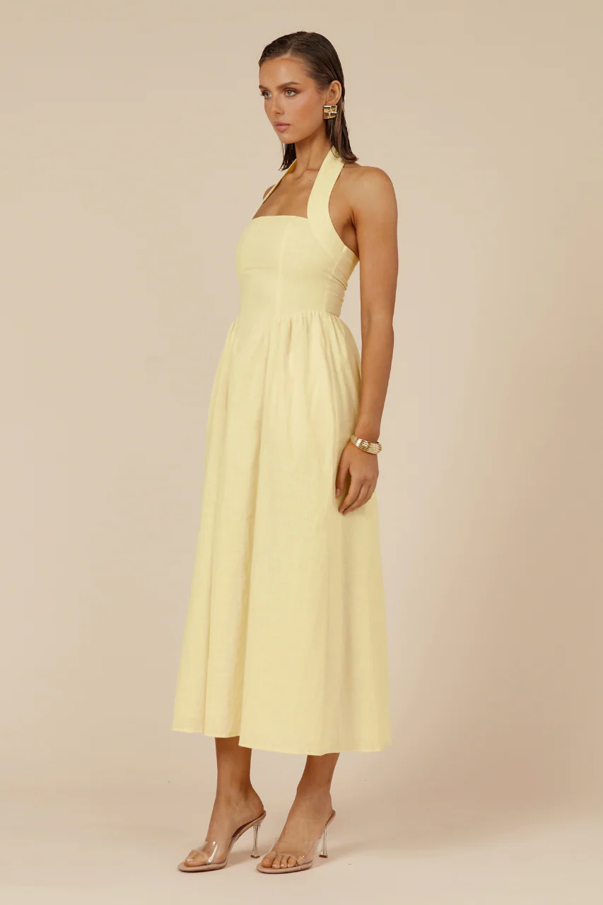 Locklea Midi Dress - Lemon - Image 5