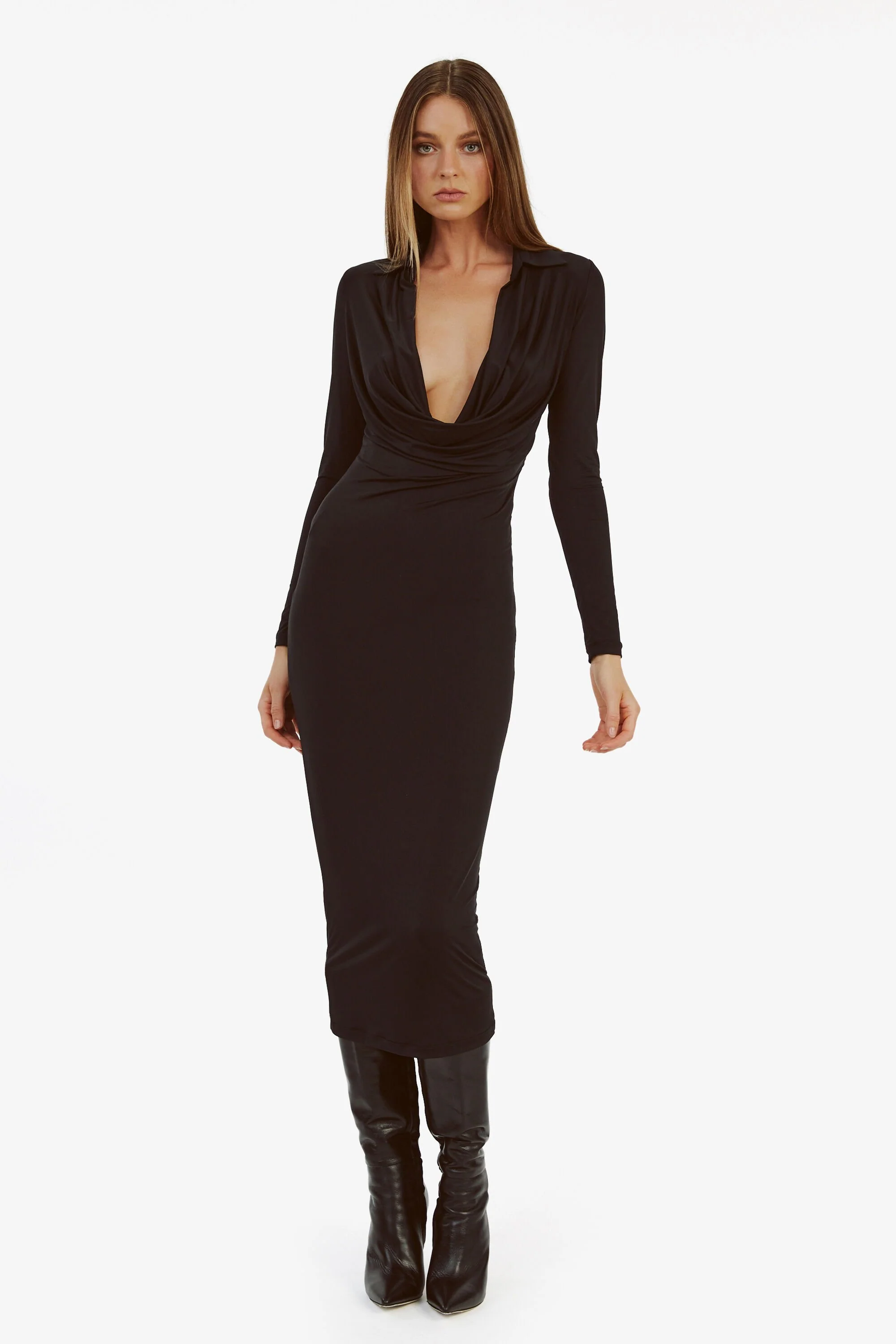 Lorel Midi Dress - Black - Image 3