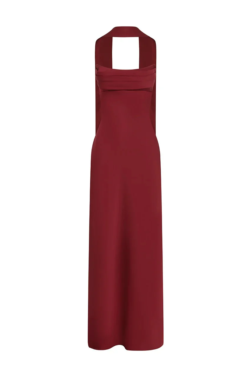 Madeleine Strapless Maxi Dress - Cherry - Image 5
