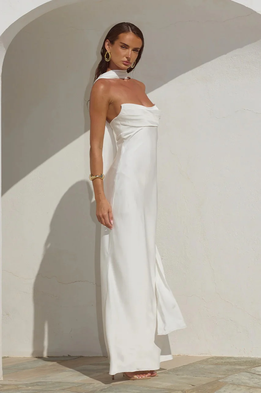 Madeleine Strapless Maxi Dress - Pearl - Image 3