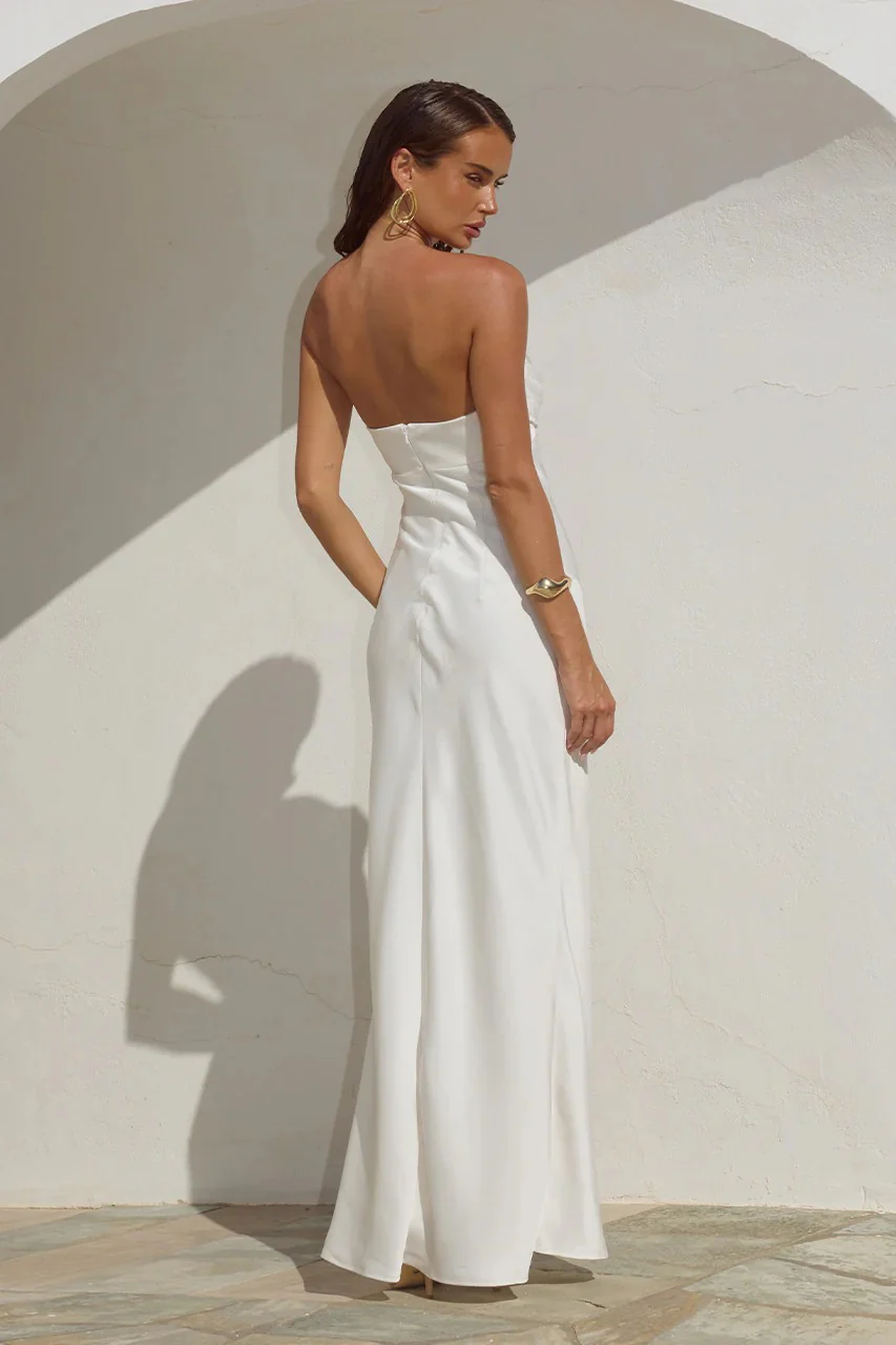 Madeleine Strapless Maxi Dress - Pearl - Image 4