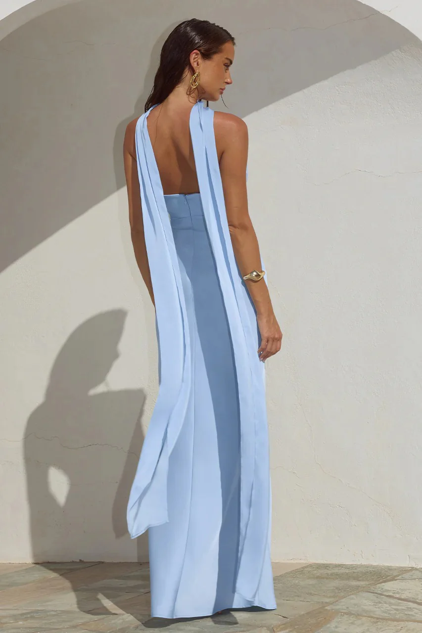 Madeleine Strapless Maxi Dress - Sky Blue - Image 2