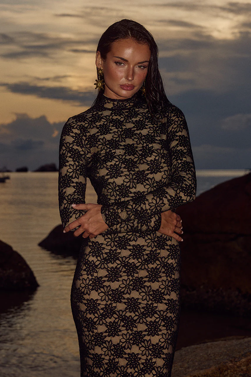 Maeya Maxi Dress - Black - Image 3