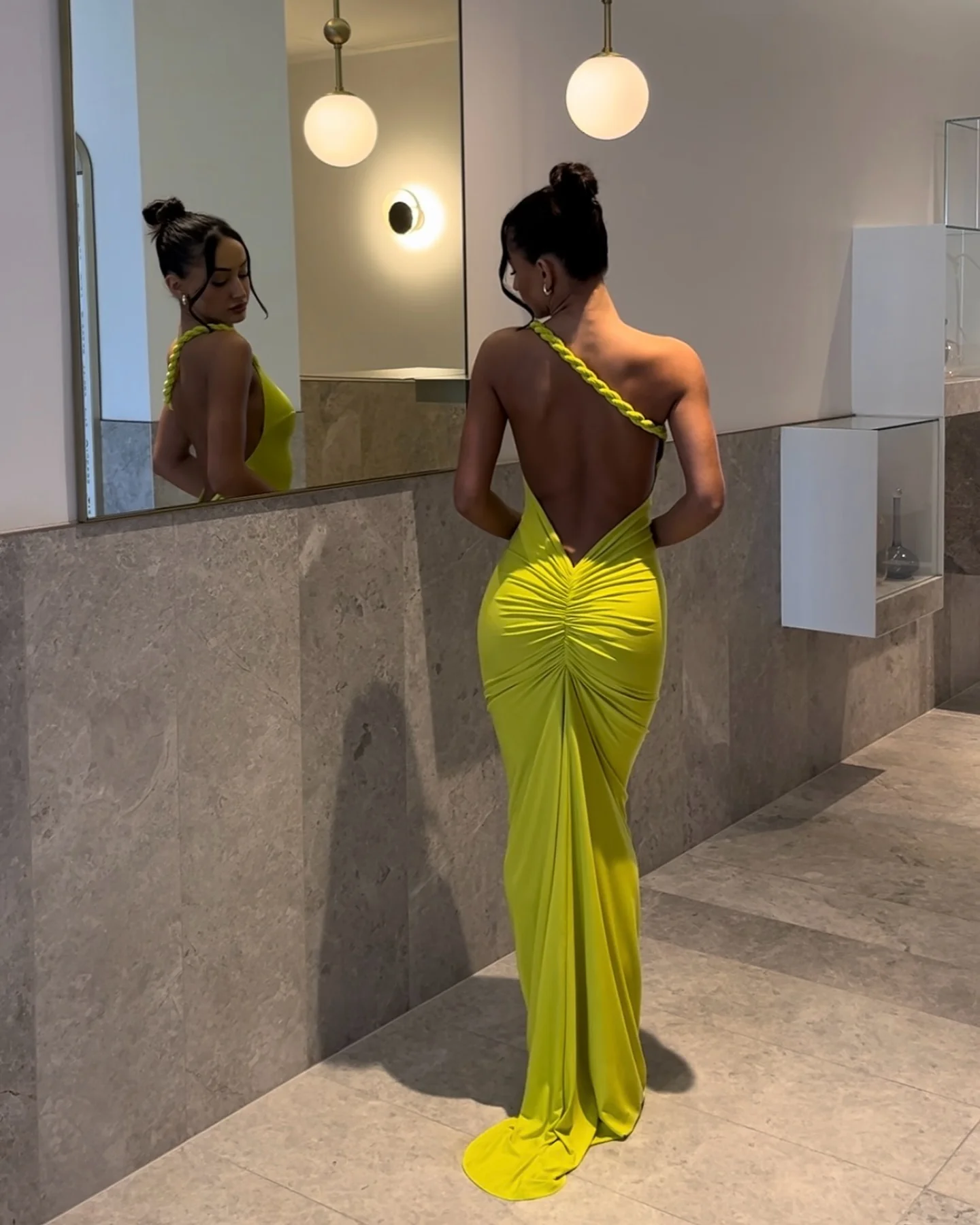 Maia Multi-Way Gown - Chartreuse - Image 9