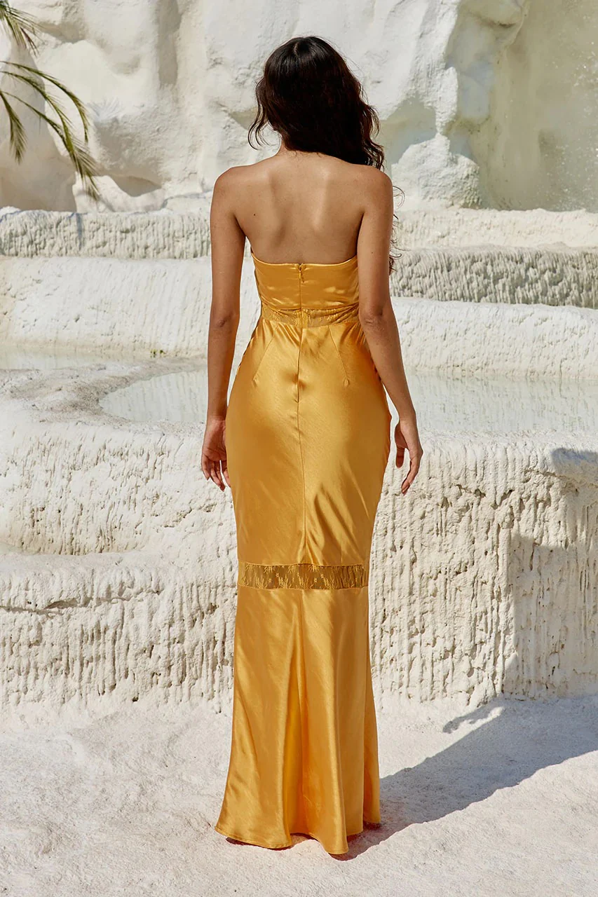 Melrose Strapless Dress - Orange - Image 2